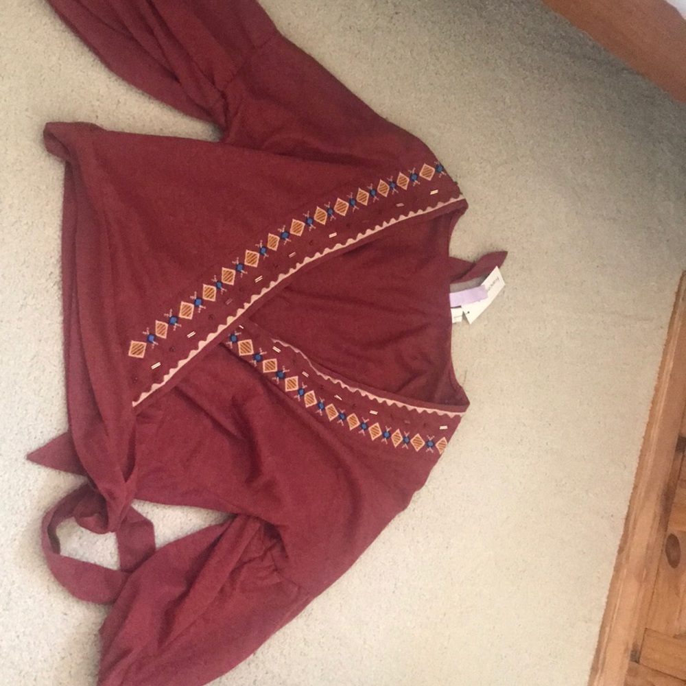 Long sleeve wrap shirt